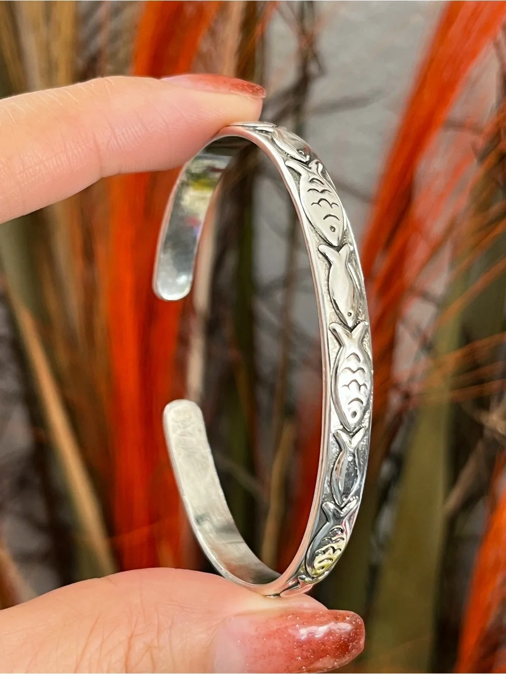 Unisex S925 Silver multiple fish cuff Bracelet for women girls top seller
